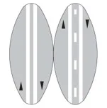 South African No Crossing Lines road sign (RM5)