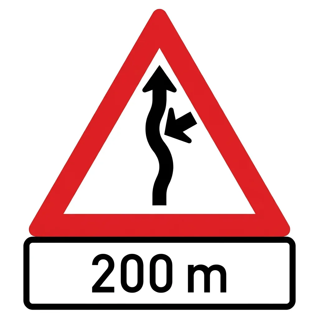 South African Concealed driveway from right road sign (CSW2)
