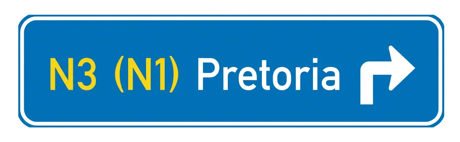 South African Far-side Advance on-ramp Direction road sign (DS11)