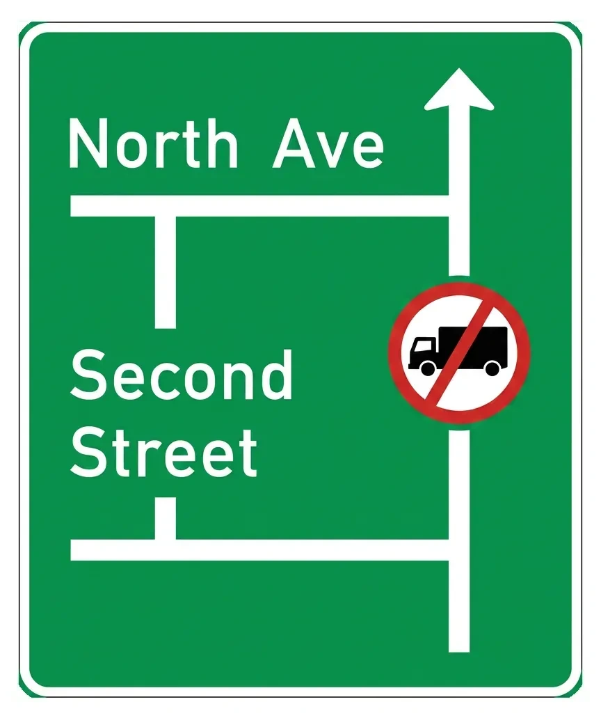 South African Map-type Advance Direction road sign (IS6)