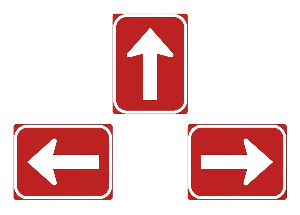 South African One-way roadway road sign (R10)