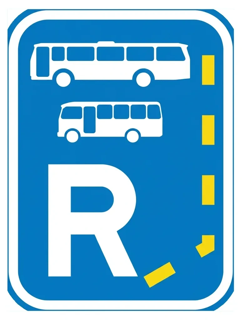 South African Beginning of a bus and Midi bus lane road sign (R100)