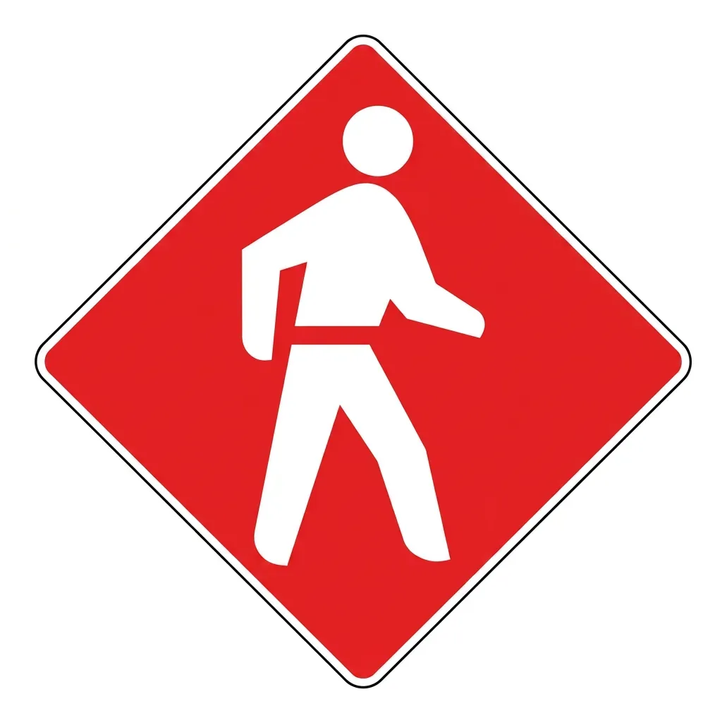 South African Pedestrian priority road sign (R11)