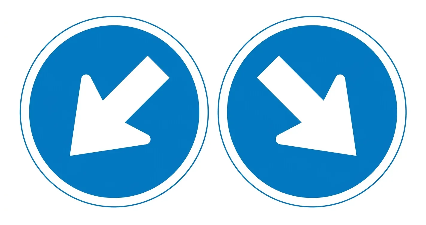South African Keep Left / Keep Right road sign (R15)