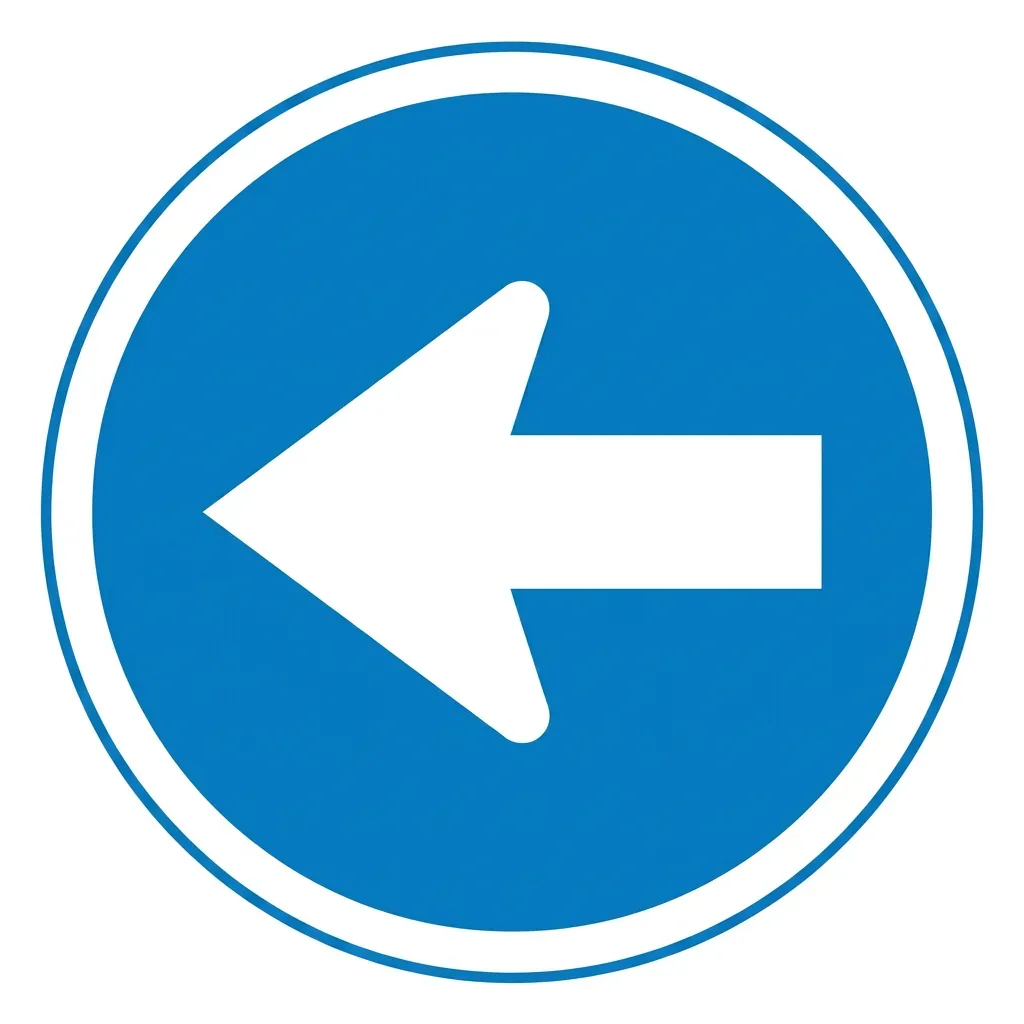 South African Proceed Left Only road sign (R16)