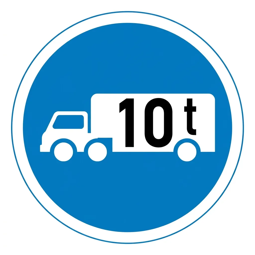 South African Goods vehicles exceeding an indicated GVM road sign (R32)