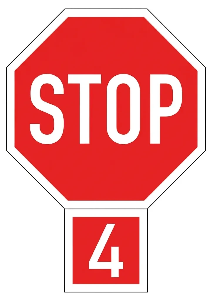 South African 4-way stop road sign (R4)