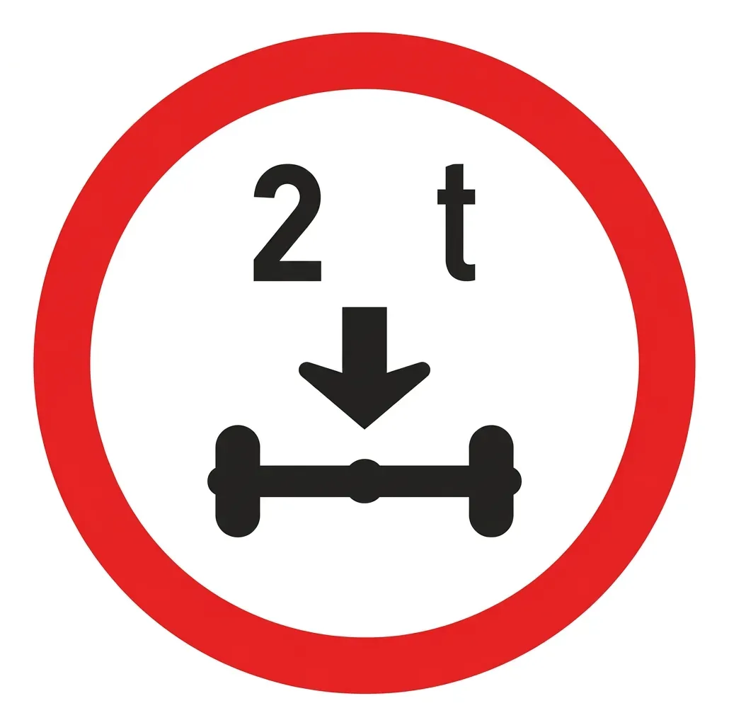 South African Axle mass limit road sign (R40)