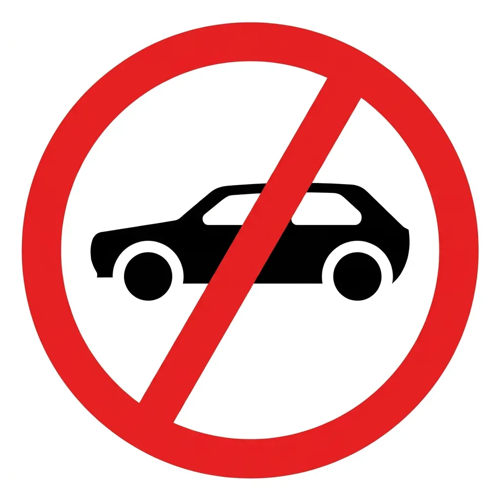 South African Motorcars Prohibited road sign (R56)