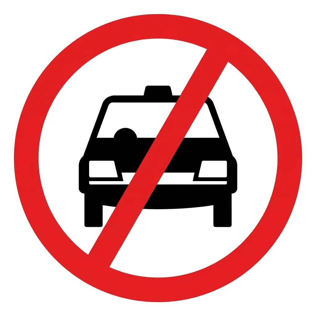 South African Taxis prohibited (R224, TR224) road sign (R57)