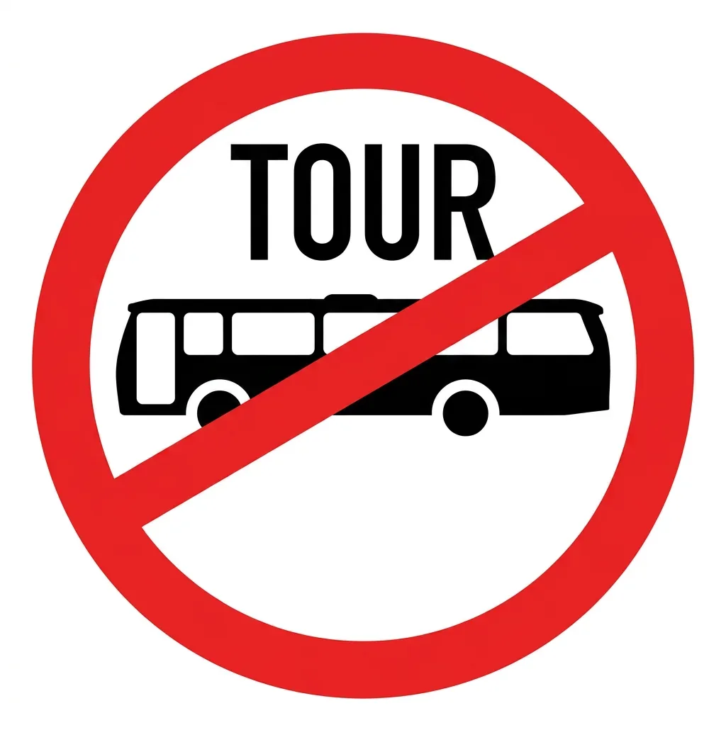 South African Tour Buses Prohibited road sign (R67)
