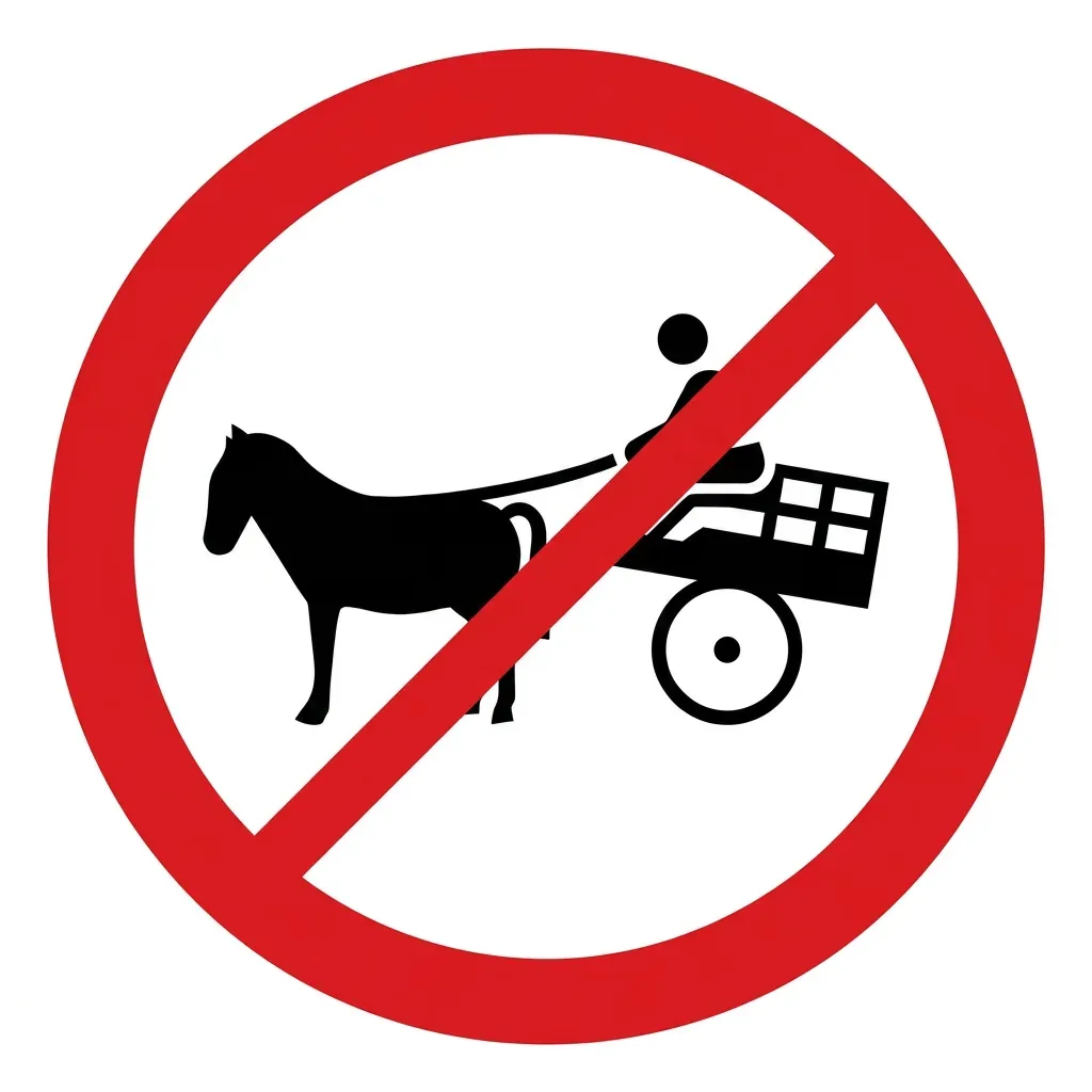 South African Animal-drawn Vehicles Prohibited road sign (R69)