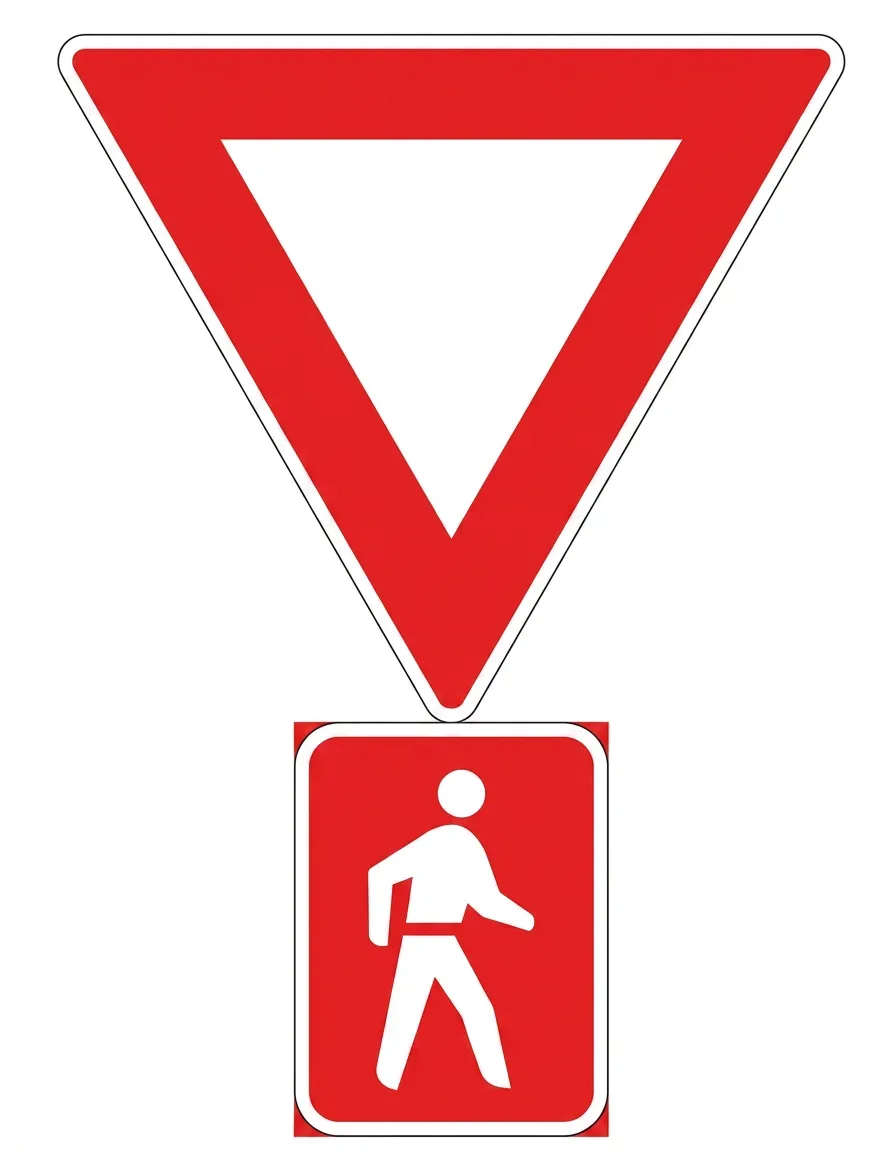 South African Yield To Pedestrians road sign (R7)