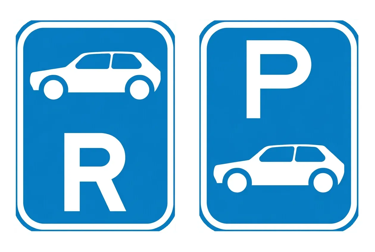 South African Motor car Reservation / Motor Car Parking Reservation road sign (R79)
