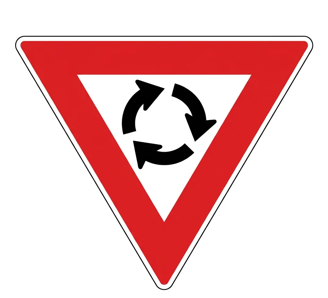 South African Yield at traffic circle road sign (R8)
