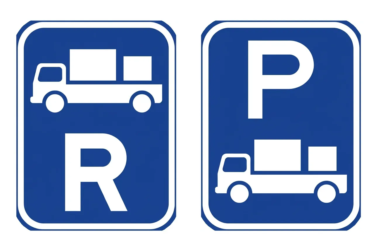 South African Delivery vehicle Reservation / Delivery vehicle Parking Reservation road sign (R83)