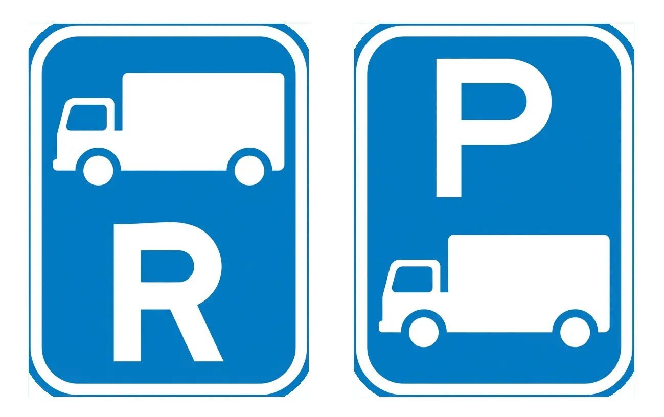 South African Goods vehicle Reservation / goods vehicle Parking Reservation road sign (R84)
