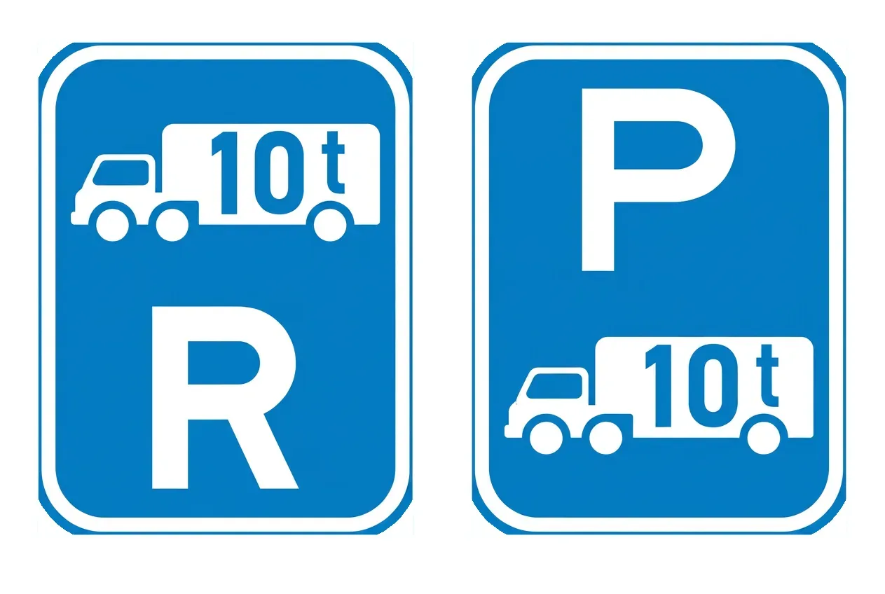 South African Goods vehicle exceeding mass road sign (R85)