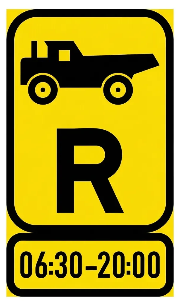 South African Construction Vehicle, One Time Period road sign (TCS11)