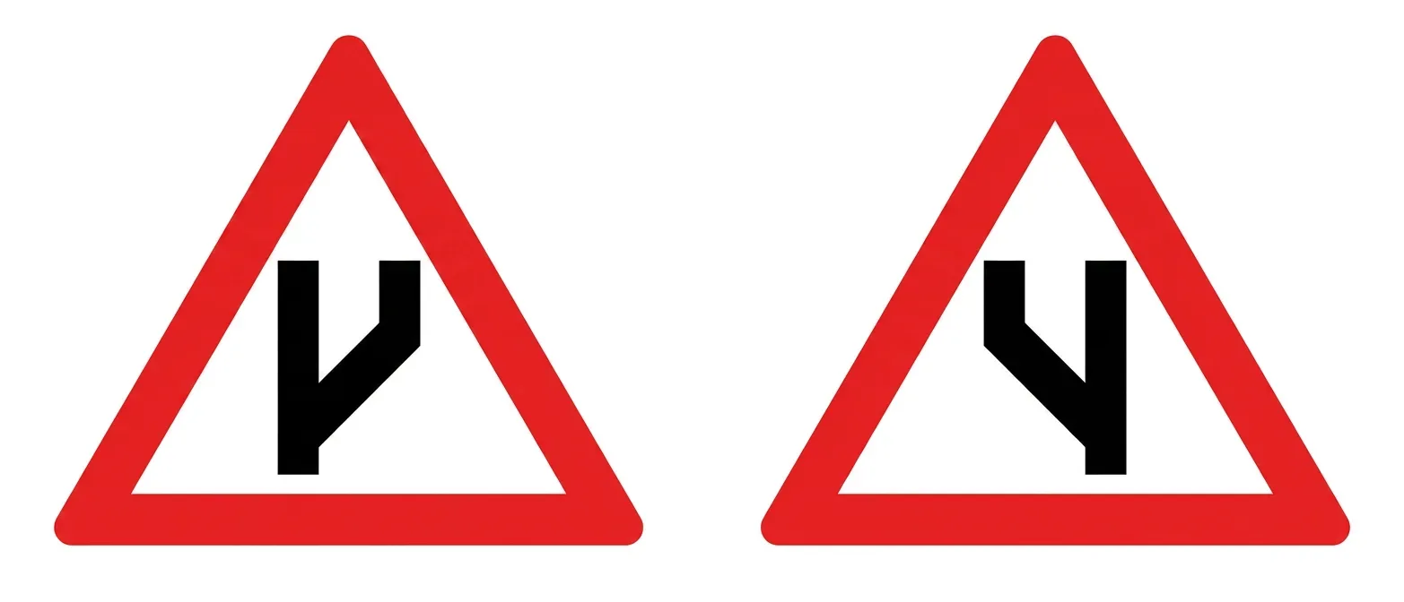 South African Beginning of dual roadway road sign (W11)