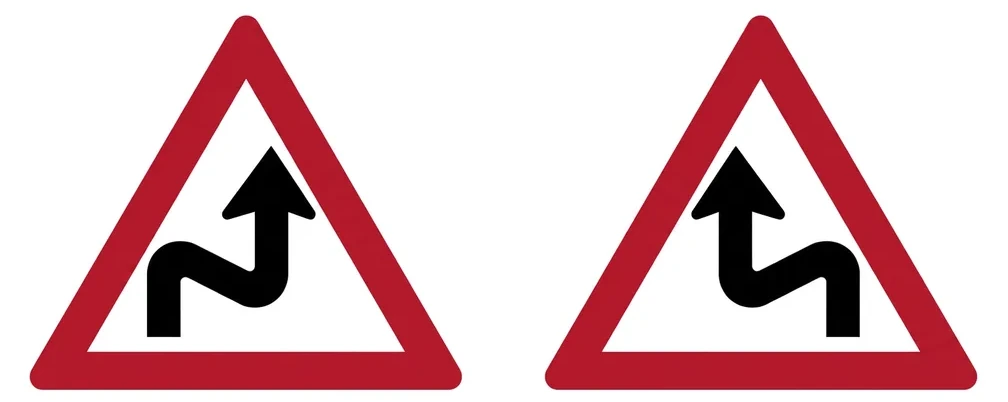 South African Combined Curves road sign (W17)