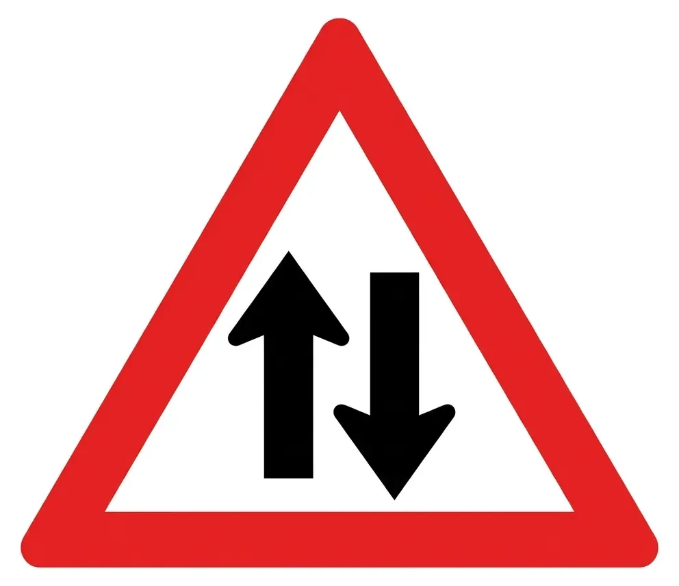 South African Two-way Traffic road sign (W18)