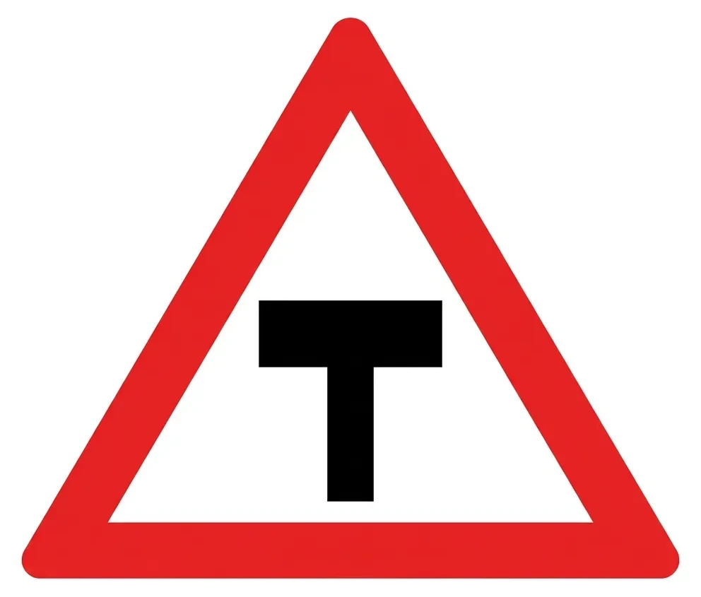 South African T-junction road sign (W4)