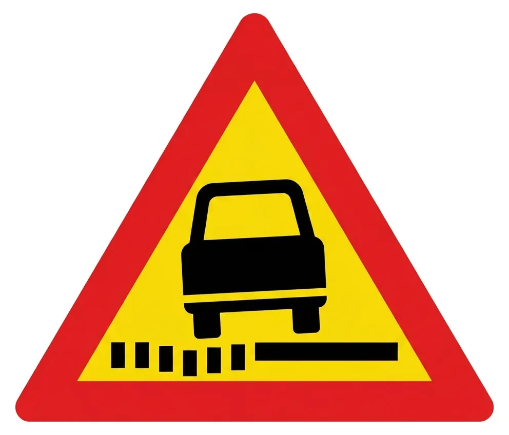 South African Soft Shoulder road sign (W54)