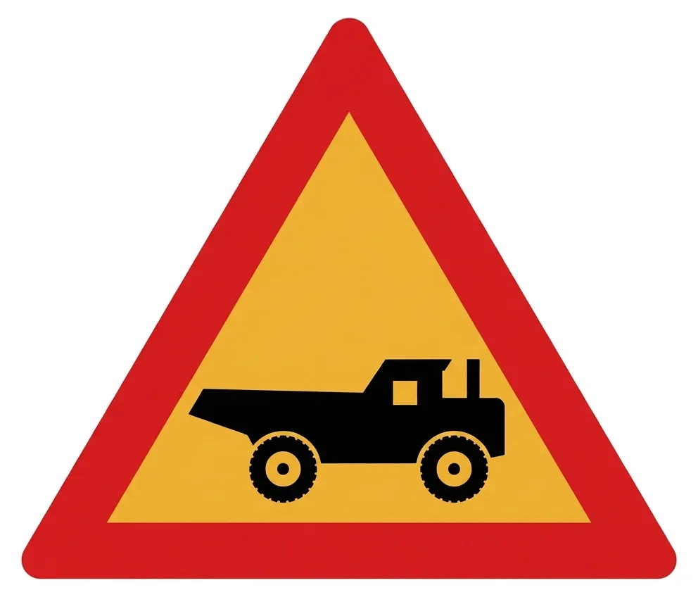 South African Truck Crossing road sign (W56)