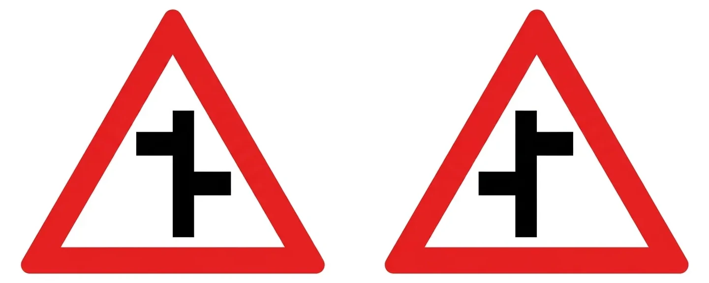 South African Staggered Junctions road sign (W6)