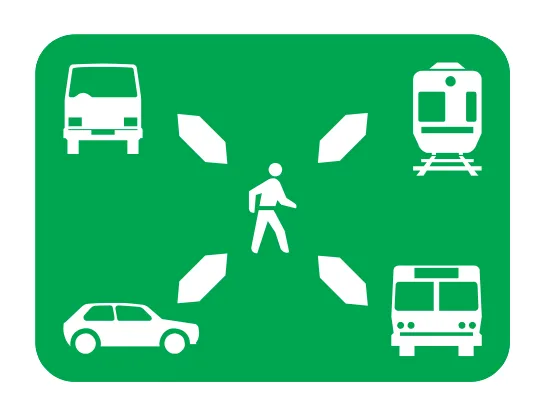 South African Modal transfer road sign (IN17)