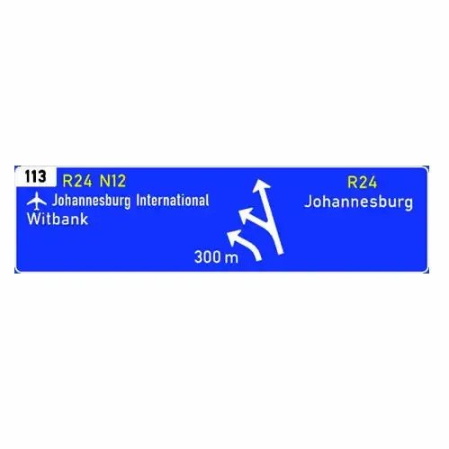 South African Advance off-ramp terminal direction road sign (GA5)